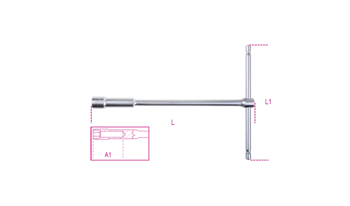 T-szárú dugókulcs egyoldalas és csuklós