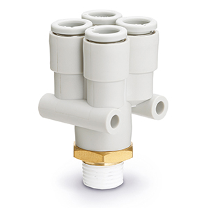 Y-csatlakozó 4-szeres, külső menetes - KQ2UD